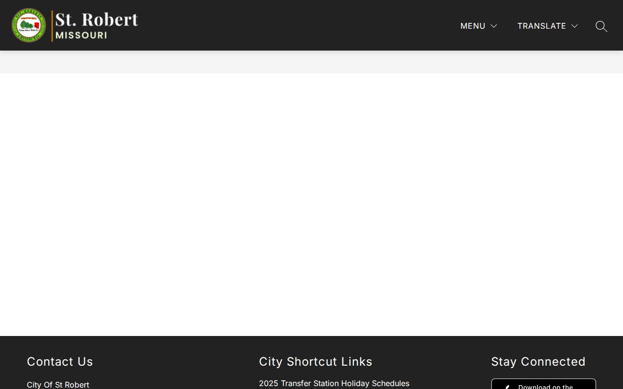Official St. Robert Police webpage with department contacts and report request links